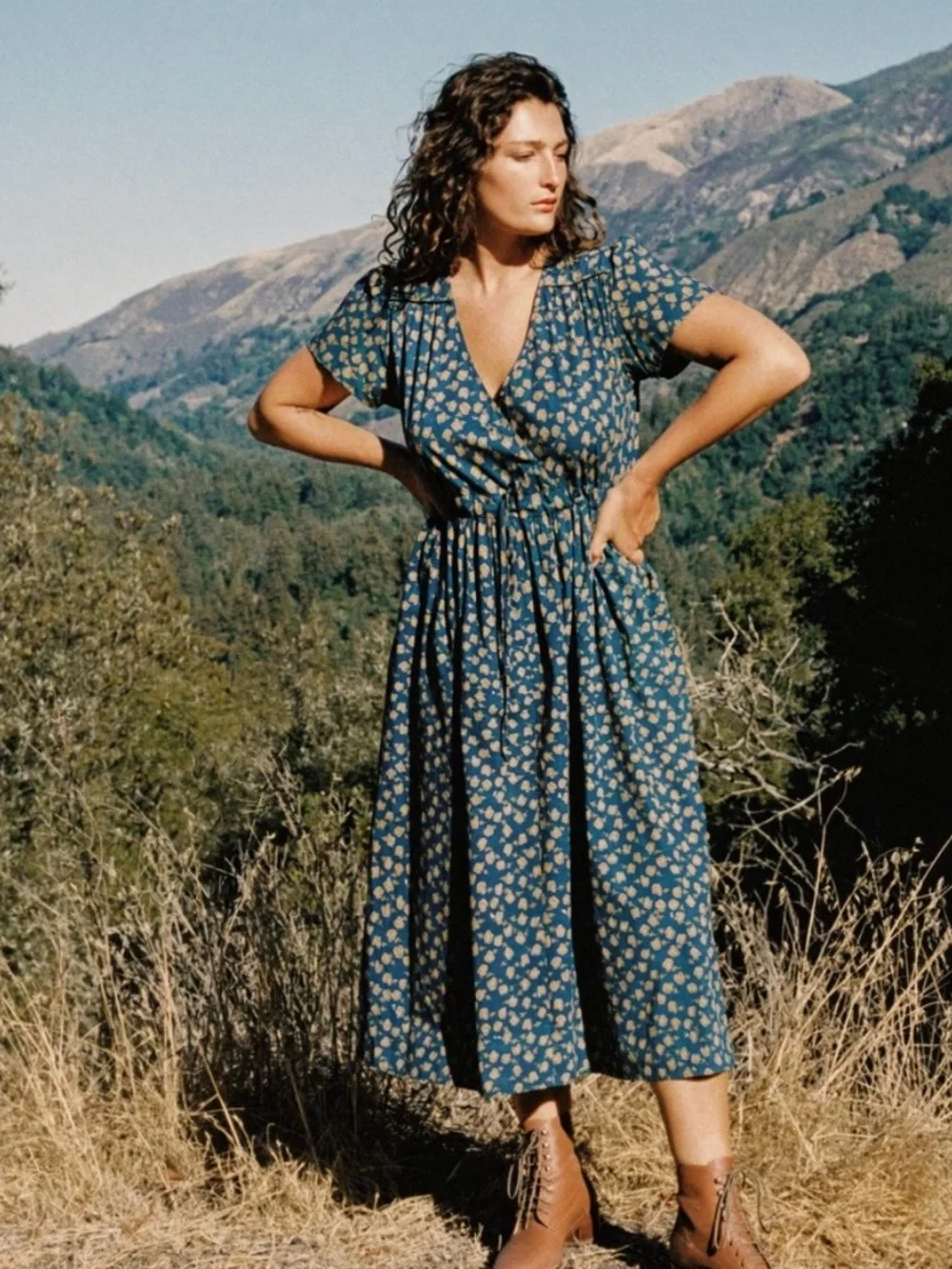 New Christy Dawn The Dawn Dress Navy Poppy - Picture 5 of 12